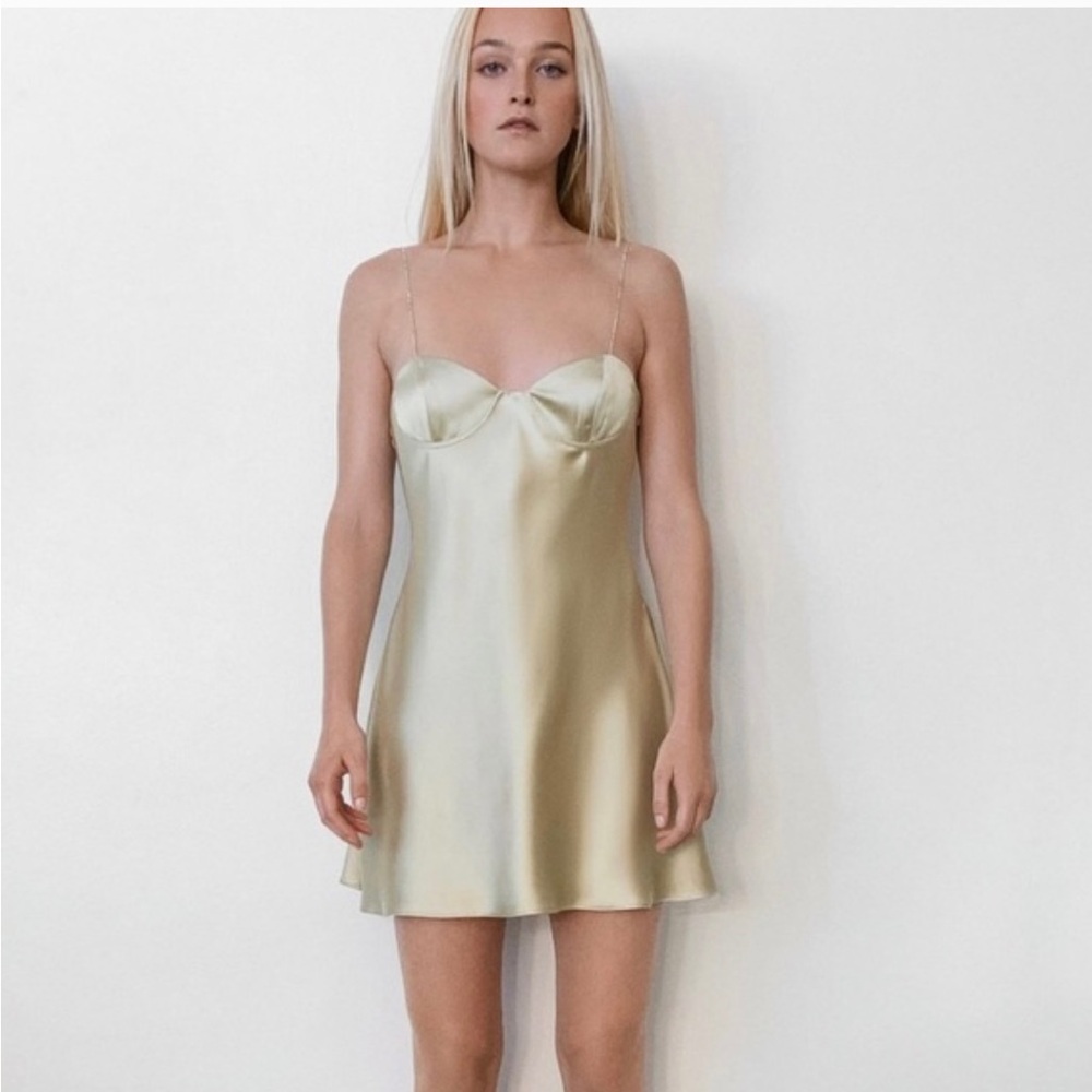 Zara Jewel Strap Satin Effect Dress